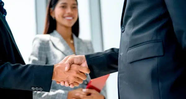Business partners shaking hands
